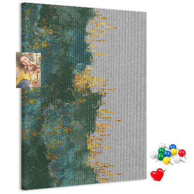 Bedruckte Korkplatte mit Motiv abstrakte Landschaft in Grüntönen