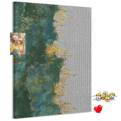 Bedruckte Korkplatte mit Motiv abstrakte Landschaft in Grüntönen