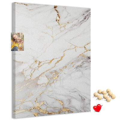 Bedruckte Korkplatte mit elegantem Marmormuster und Goldadern