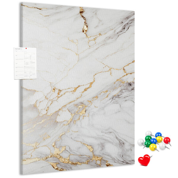 Bedruckte Korkplatte mit elegantem Marmormuster und Goldadern