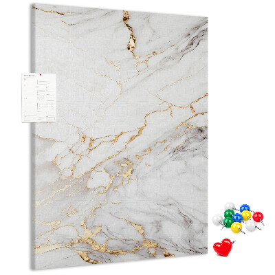 Bedruckte Korkplatte mit elegantem Marmormuster und Goldadern