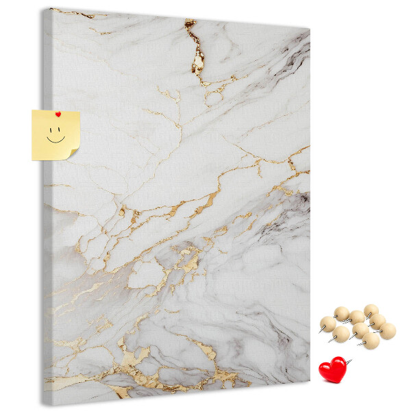 Bedruckte Korkplatte mit elegantem Marmormuster und Goldadern