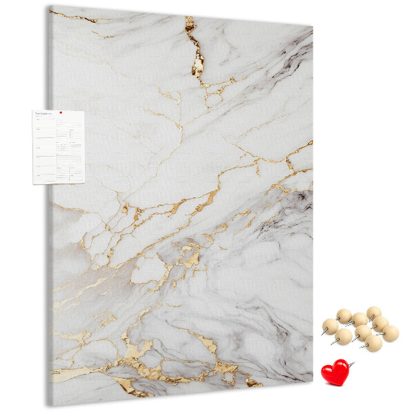 Bedruckte Korkplatte mit elegantem Marmormuster und Goldadern