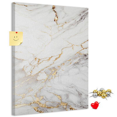 Bedruckte Korkplatte mit elegantem Marmormuster und Goldadern
