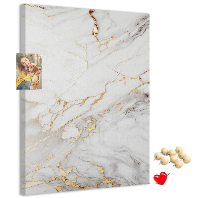 Bedruckte Korkplatte mit elegantem Marmormuster und Goldadern