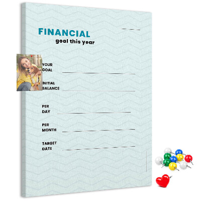 Pinnwand zur Planung finanzieller Ziele
