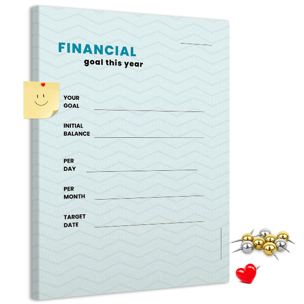 Pinnwand zur Planung finanzieller Ziele
