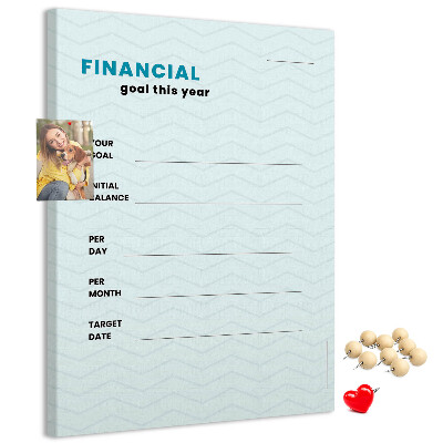 Pinnwand zur Planung finanzieller Ziele