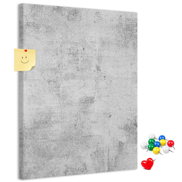 Pinnwand in minimalistischem Grau mit Betonstruktur
