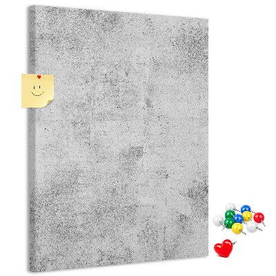 Pinnwand in minimalistischem Grau mit Betonstruktur