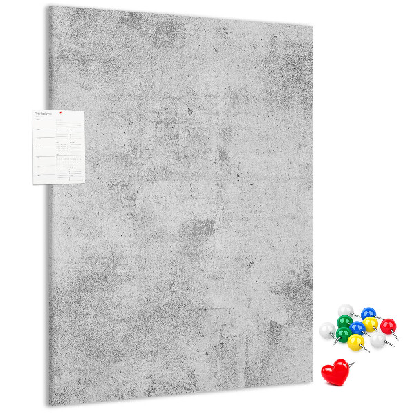 Pinnwand in minimalistischem Grau mit Betonstruktur