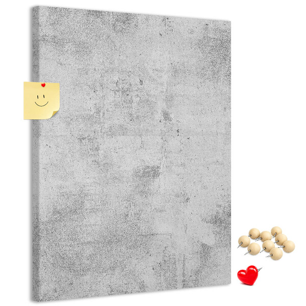 Pinnwand in minimalistischem Grau mit Betonstruktur