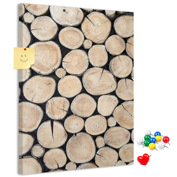 Kork-Pinnwand mit Motiv Holzplanken in natürlicher Anordnung