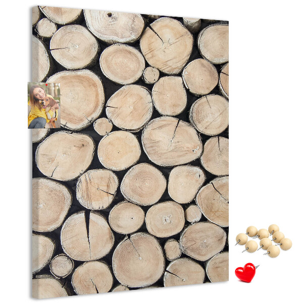 Kork-Pinnwand mit Motiv Holzplanken in natürlicher Anordnung
