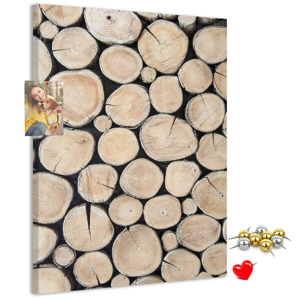 Kork-Pinnwand mit Motiv Holzplanken in natürlicher Anordnung