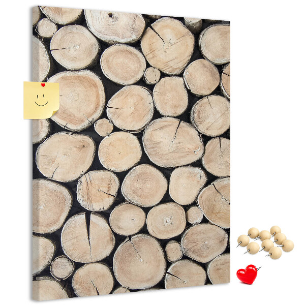 Kork-Pinnwand mit Motiv Holzplanken in natürlicher Anordnung