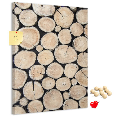 Kork-Pinnwand mit Motiv Holzplanken in natürlicher Anordnung