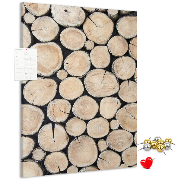 Kork-Pinnwand mit Motiv Holzplanken in natürlicher Anordnung
