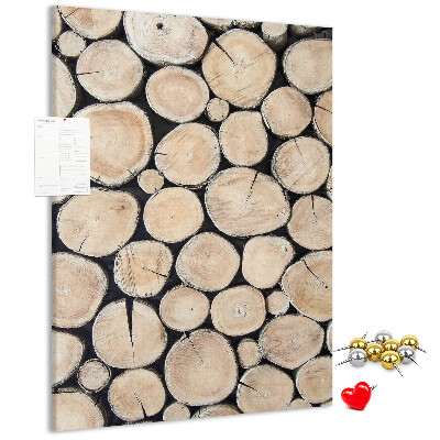 Kork-Pinnwand mit Motiv Holzplanken in natürlicher Anordnung