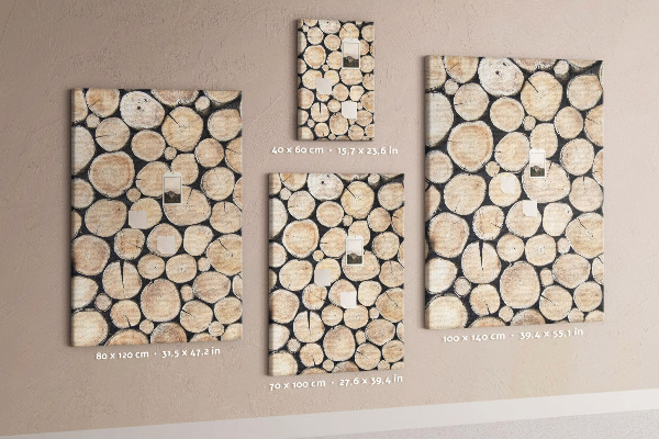 Kork-Pinnwand mit Motiv Holzplanken in natürlicher Anordnung