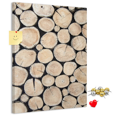 Kork-Pinnwand mit Motiv Holzplanken in natürlicher Anordnung