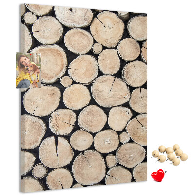 Kork-Pinnwand mit Motiv Holzplanken in natürlicher Anordnung