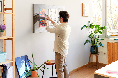Bild mit Korkrückwand Wellen in Braun- und Beigetönen