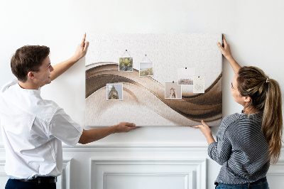 Bild mit Korkrückwand Wellen in Braun- und Beigetönen