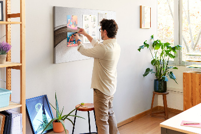 Bild mit Korkrückwand Wellen in Braun- und Beigetönen