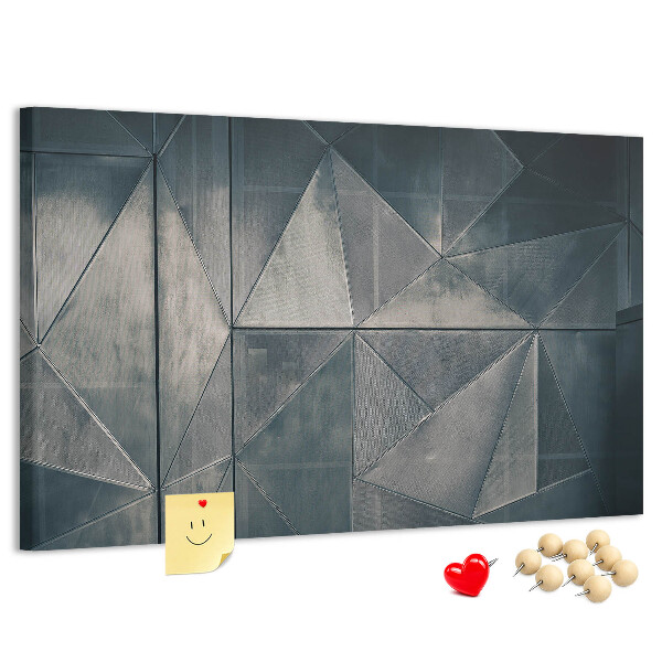 Kork-Pinnwand mit geometrischem Muster in Grautönen
