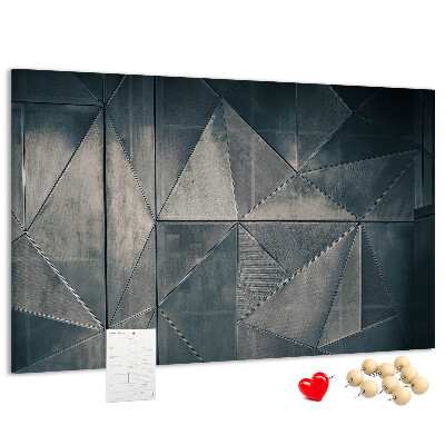 Kork-Pinnwand mit geometrischem Muster in Grautönen
