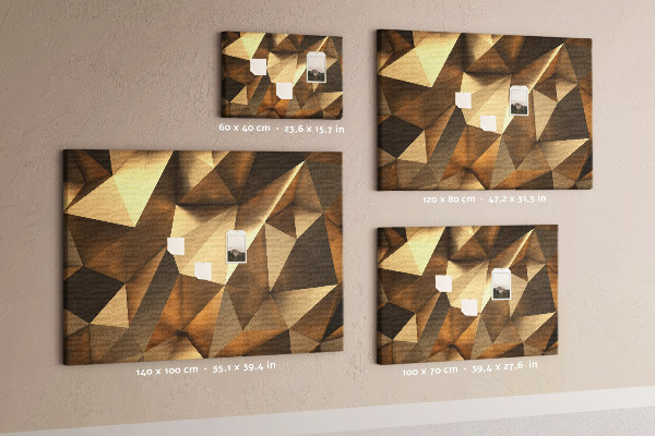 Kork-Pinnwand mit geometrischen Formen in Brauntönen