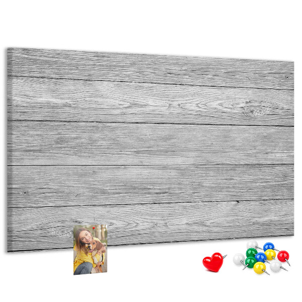 Bilder mit Korkrückwand Holzstruktur in Grautönen