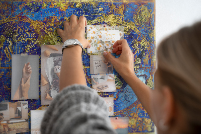 Korkbild antike Weltkarte in leuchtenden Farben