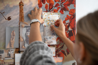 Bild mit Korkrückwand Eiffelturm in herbstlicher Kulisse