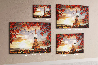 Bild mit Korkrückwand Eiffelturm in herbstlicher Kulisse
