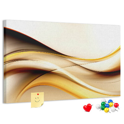 Korkbild goldene Wellen auf neutralem Hintergrund