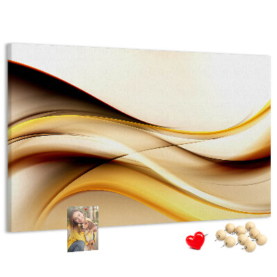 Korkbild goldene Wellen auf neutralem Hintergrund