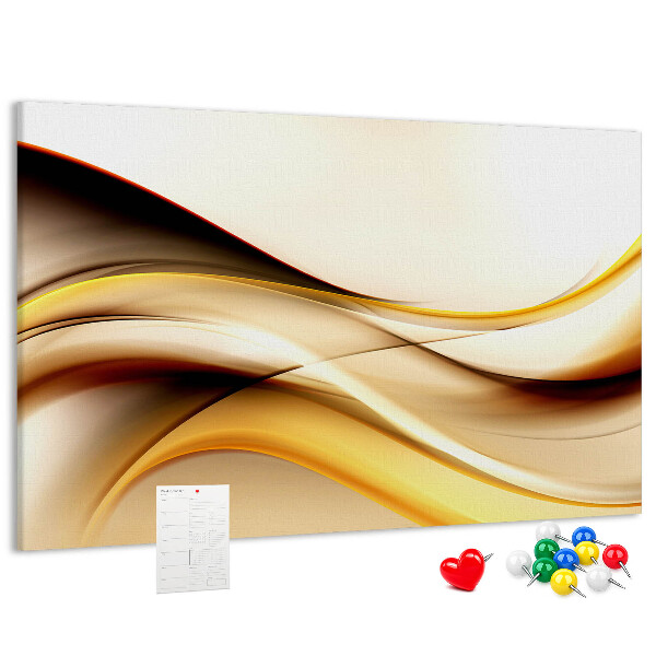Korkbild goldene Wellen auf neutralem Hintergrund