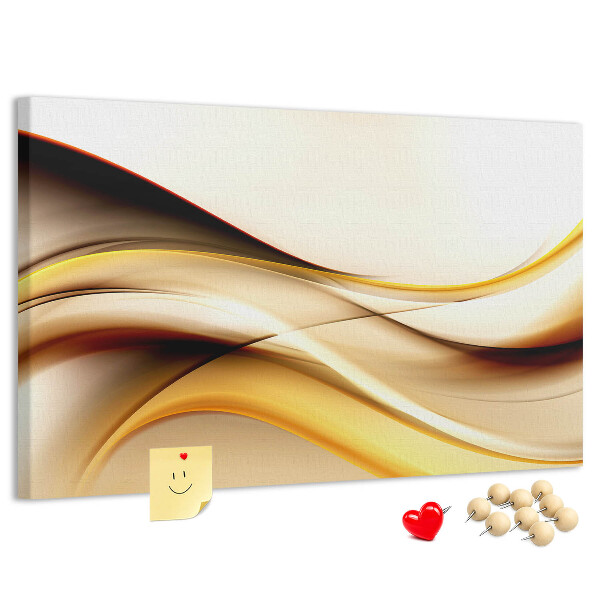Korkbild goldene Wellen auf neutralem Hintergrund