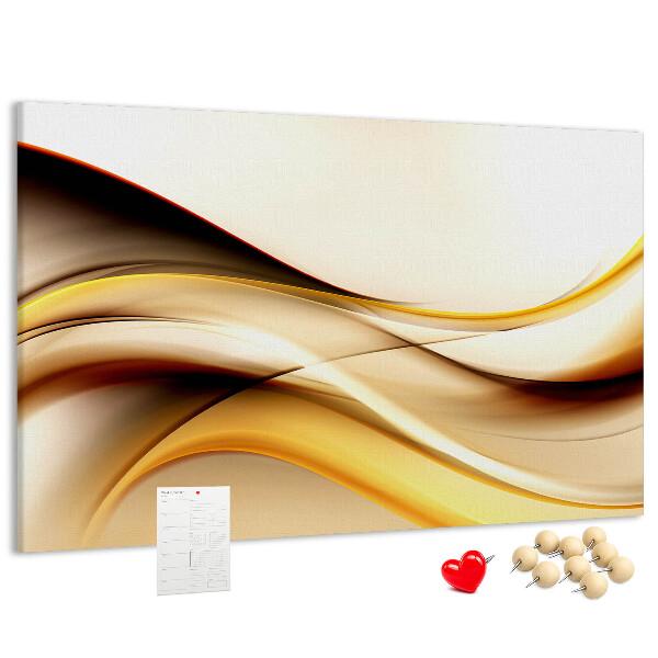 Korkbild goldene Wellen auf neutralem Hintergrund