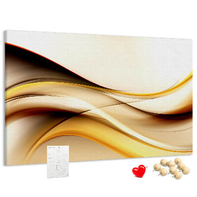 Korkbild goldene Wellen auf neutralem Hintergrund