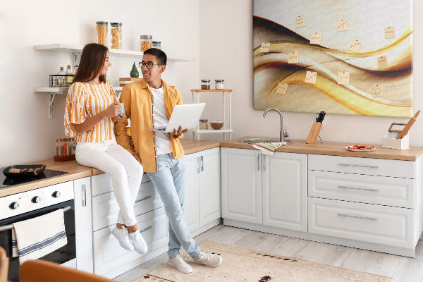 Korkbild goldene Wellen auf neutralem Hintergrund