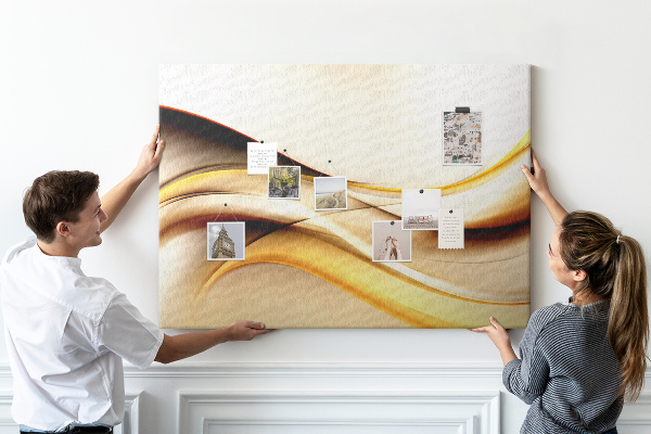 Korkbild goldene Wellen auf neutralem Hintergrund