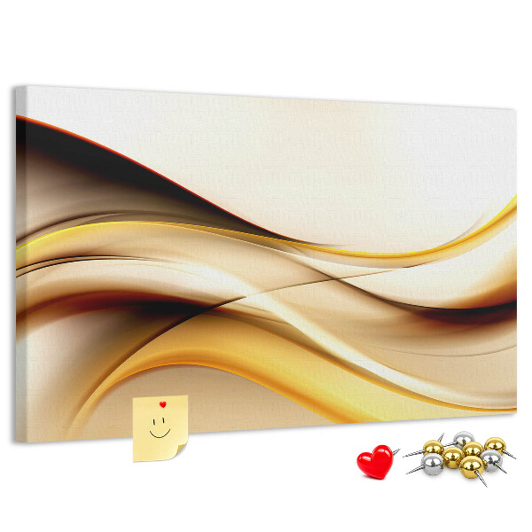 Korkbild goldene Wellen auf neutralem Hintergrund