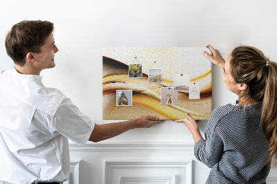 Korkbild goldene Wellen auf neutralem Hintergrund