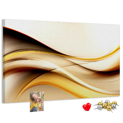 Korkbild goldene Wellen auf neutralem Hintergrund
