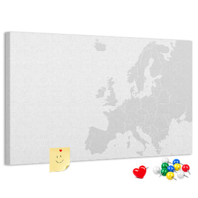 Korktafel Karte von Europa zur Markierung von Standorten