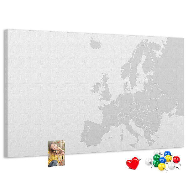 Korktafel Karte von Europa zur Markierung von Standorten