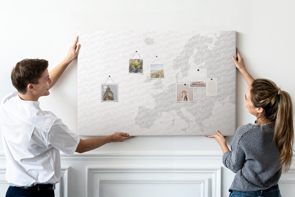 Korktafel Karte von Europa zur Markierung von Standorten